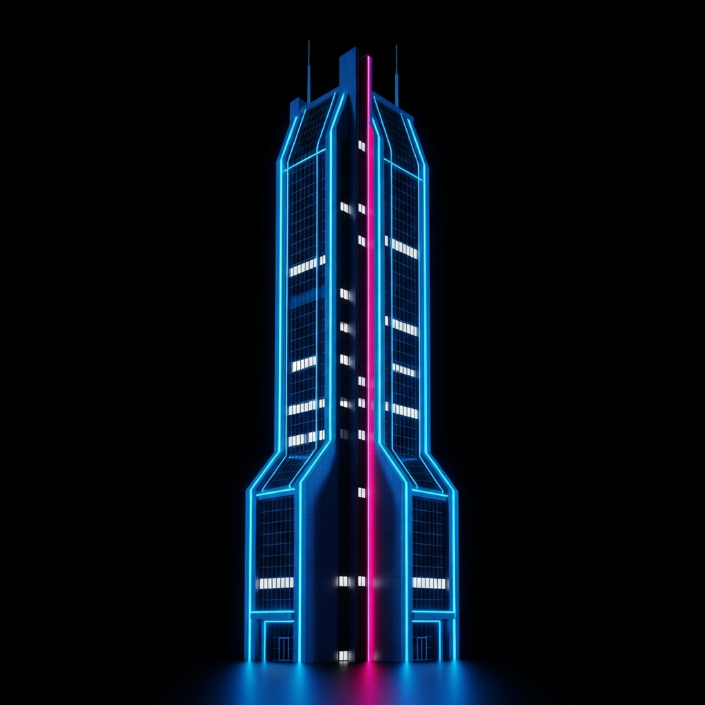 Stylized skyscraper building icon